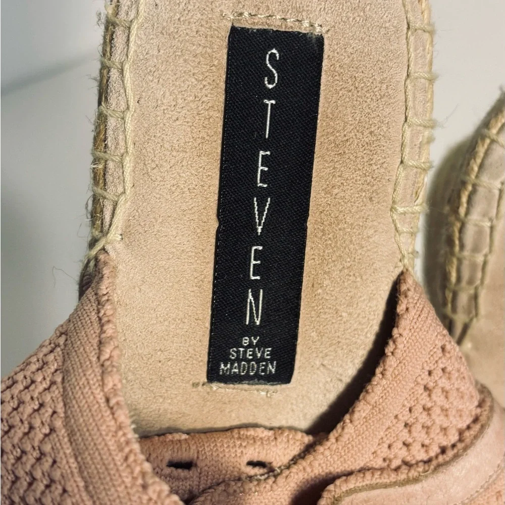 Steven by Steve Madden Loca Knit Pink Espadrille Wedge Size 9.5